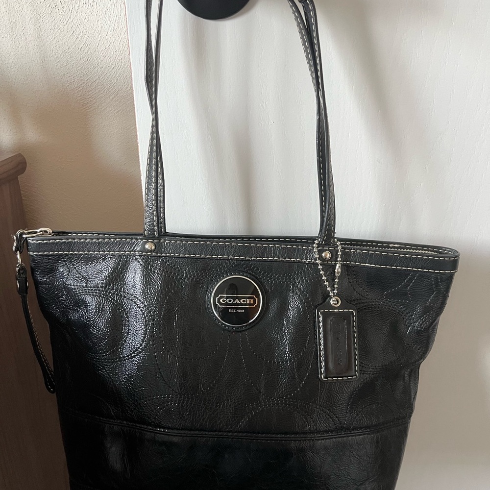 Embossed Coach Tote